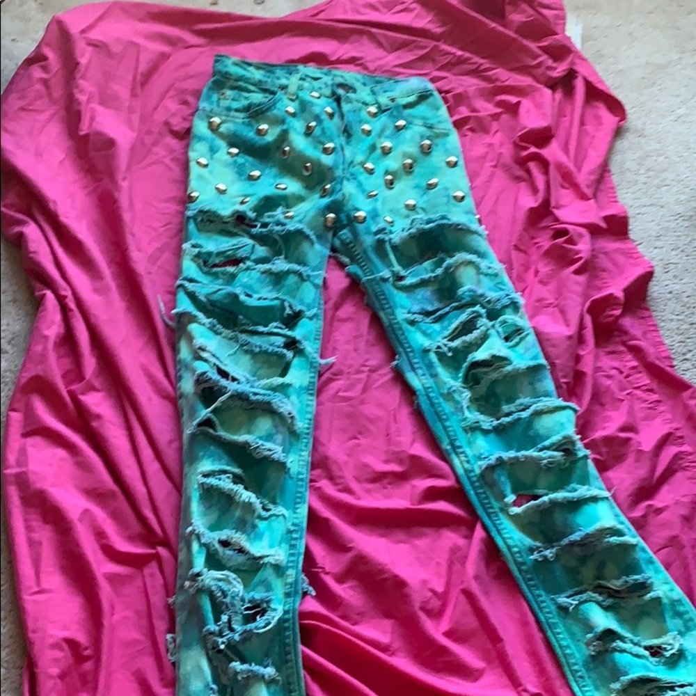 Green jeans